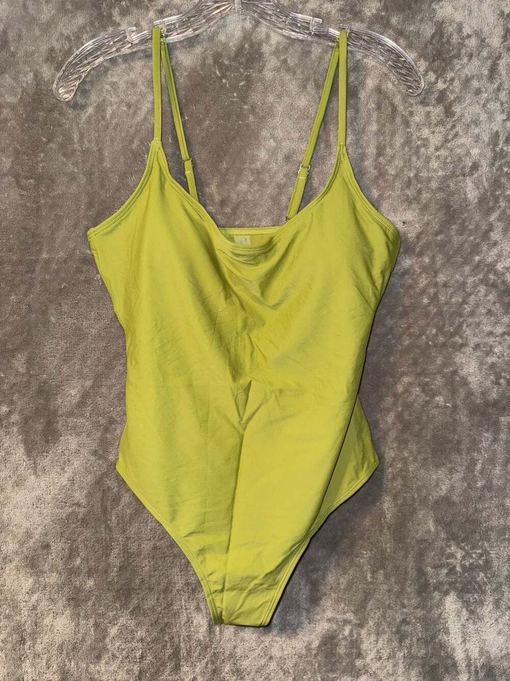Shade & Shore Women's Sz XL Electric Yellow Plunge One Piece Swimsuit NWT